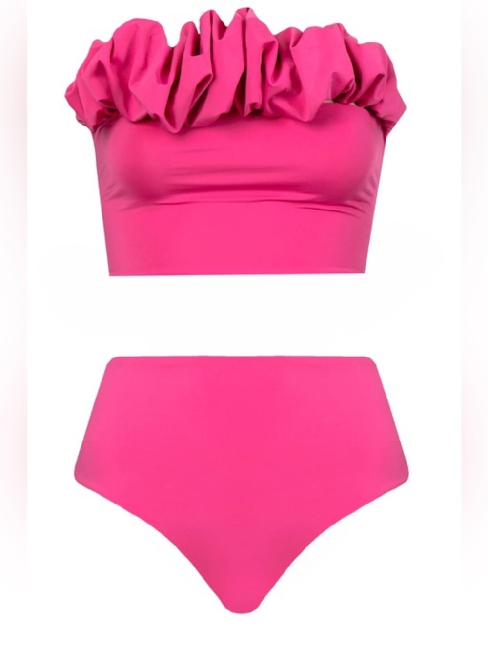 Maygel Coronel Capri Ruffled Strapless Bikini SET One Size NWT